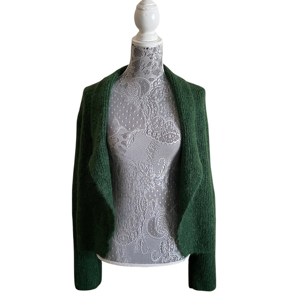COS Sweaters - COS Wool Blend Open Sweater Cardigan Green Size Medium